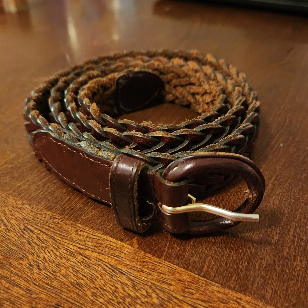 Braided Belt Real Leather - Size 34